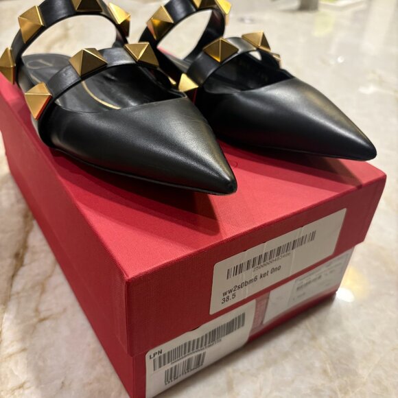 Valentino Roman Stud Flat Mule in Calfskin - Picture 2 of 3